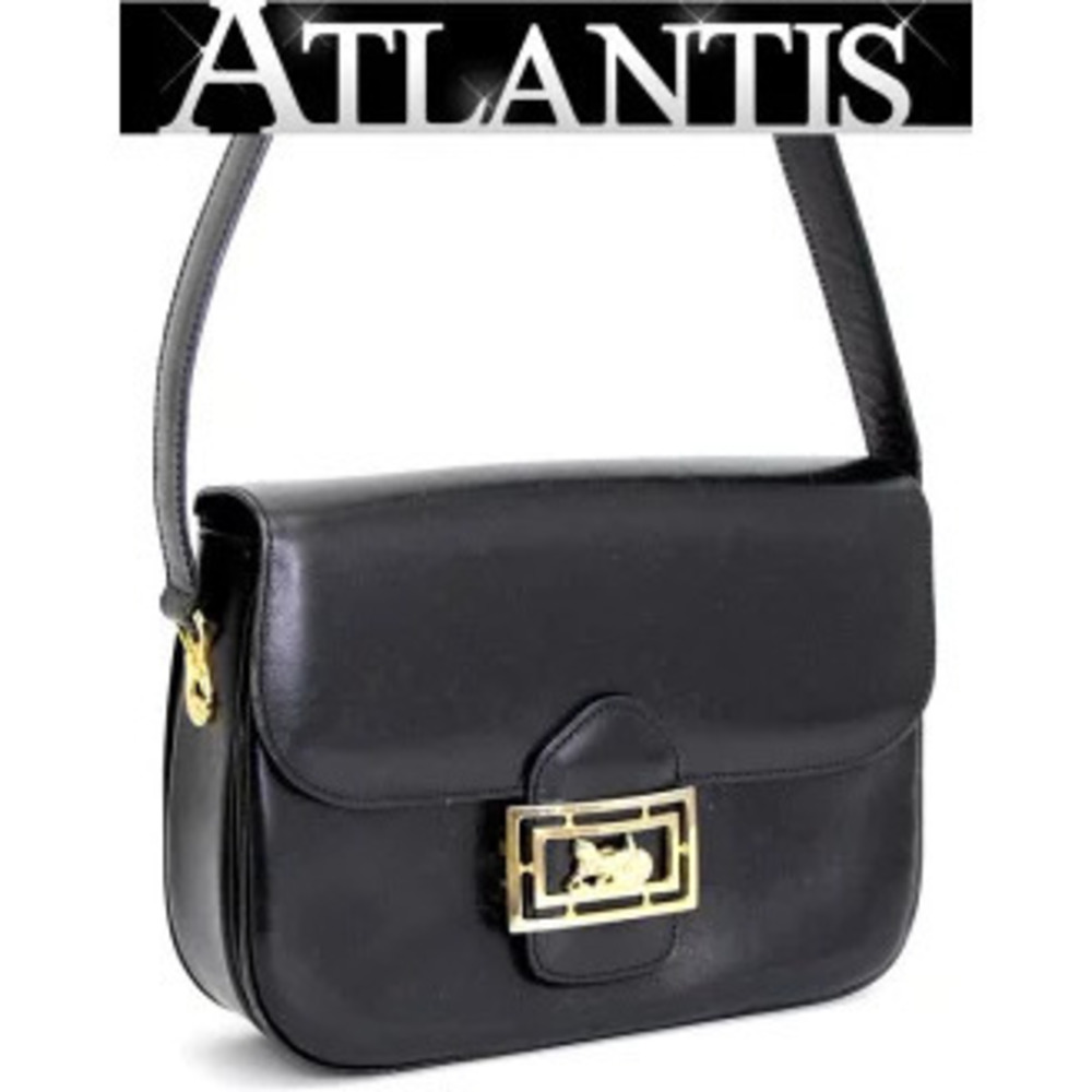 Celine Carriage Shoulder Bag Leather Black